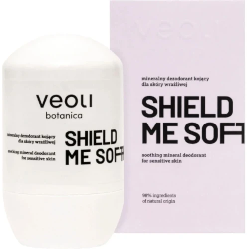 Veoli Botanica Shield Me Softly Mineralny dezodorant kojący dla skóry wrażliwej, 50 ml - Bez aluminium z ałunem i aloesem