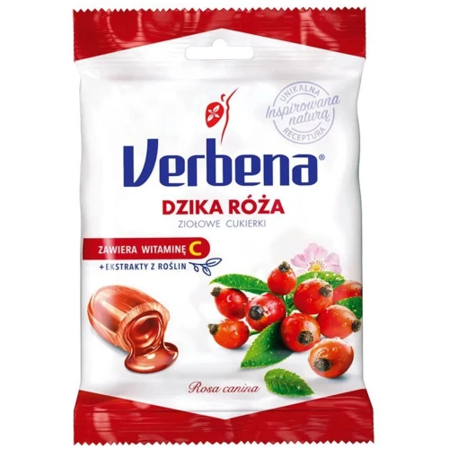Verbena Ziołowe cukierki z dziką różą i witaminą C, 60 g - Nadziewane cukierki ziołowe inspirowane naturą