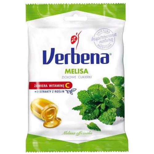 Verbena Melisa ziołowe cukierki z wit. C, 60 g - Naturalny smak melisy i witamina C