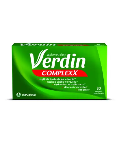 Verdin Complexx,  30 tabletek powlekanych - Z kurkumą, karczochem i rozmarynem, które wspierają pracę wątroby i dróg żółciowych