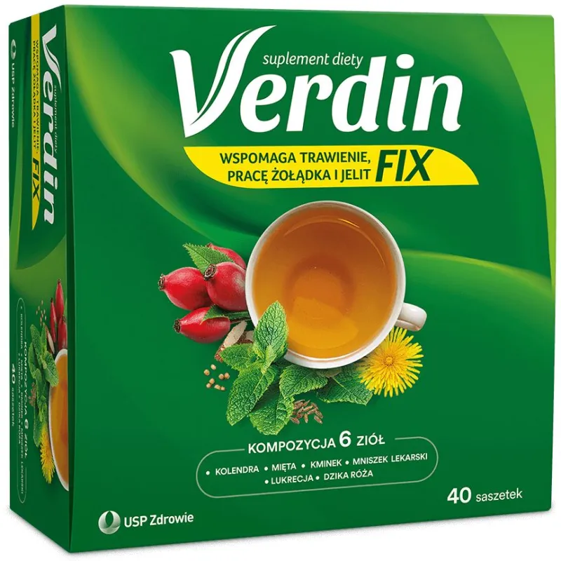 Verdin Fix, 40 saszetek - Herbatka z kompozycją 6 ziół 