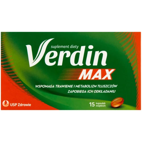 Verdin Max, 15 kapsułek miękkich - Z kurkumą, która wpływa na prawidłową pracę wątroby