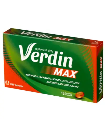 Verdin Max, 15 kapsułek miękkich - Z kurkumą, która wpływa na prawidłową pracę wątroby