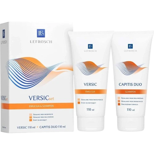 Versic Set - Emulsja Versic, 110 ml + Szampon Capitis Duo, 110 ml - Zestaw przeciw łupieżowi pstremu