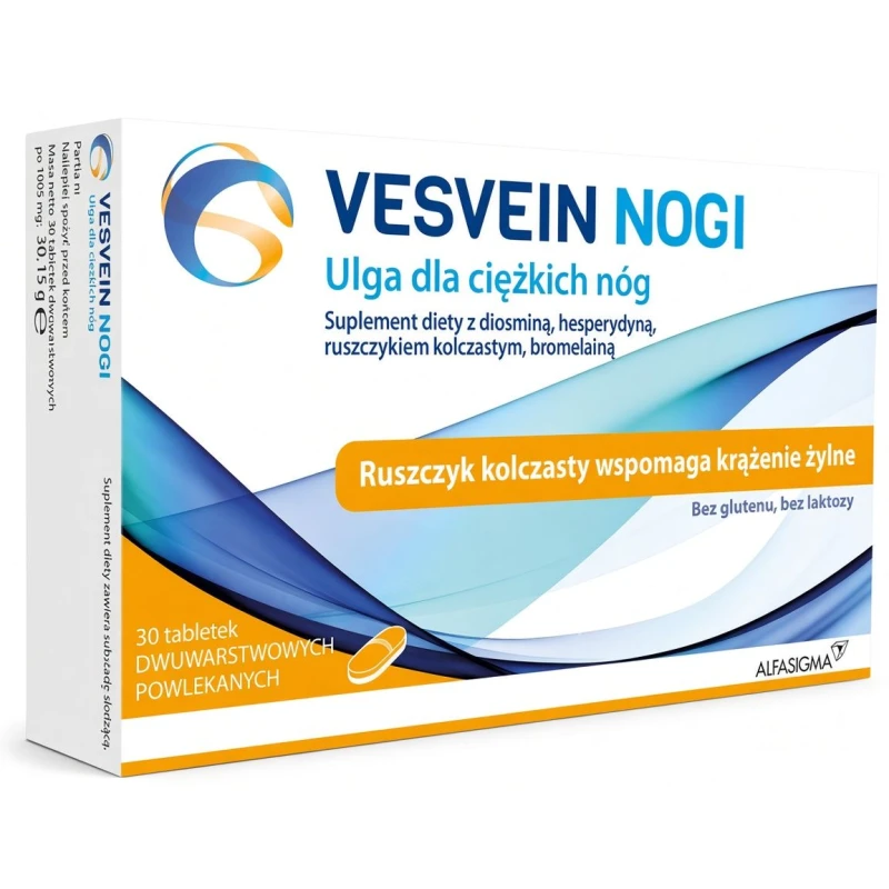 Vesvein Nogi, 30 tabletek - Ulga dla ciężkich nóg