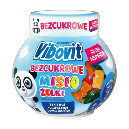 Vibovit Misio bezcukrowe żelki owocowe, 30 sztuk - Z zestawem witamin i składników mineralnych dla dzieci od 4.roku życia