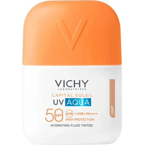 Vichy Capital Soleil UV-Aqua Fluid koloryzujący SPF 50, 50 ml - Wyrównuje koloryt i chroni przed słońcem