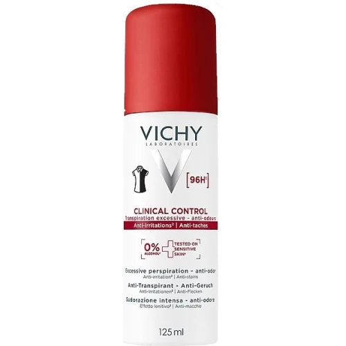 Vichy Clinical Control 96 h Antyperspirant, 125 ml - Do skóry wrażliwej, przeciw nadmiernemu poceniu