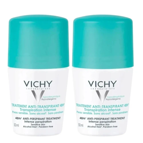 Vichy Deo Antyperspirant 48h Roll-on, 2 x 50 ml - Skuteczna ochrona przy nadmiernym poceniu