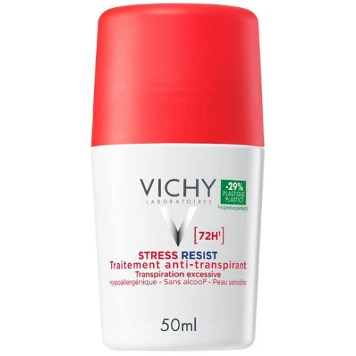 Vichy Stress Resist antyperspirant 72h, roll-on 50 ml - Intensywna kuracja przed nadmiernym poceniem i nieprzyjemnym zapachem