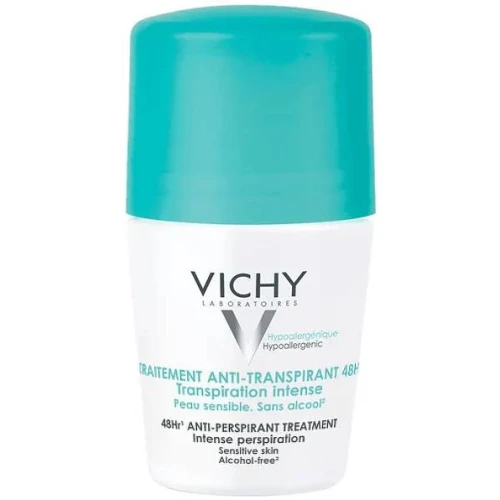Vichy antyperspirant 48h, roll-on 50 ml - Dezodorant, kulka zielona, kuracja przeciw nadmiernemu poceniu  Vichy antyperspirant 48h, roll-on 50 ml - Dezodorant, kulka zielona, kuracja przeciw nadmiernemu poceniu
