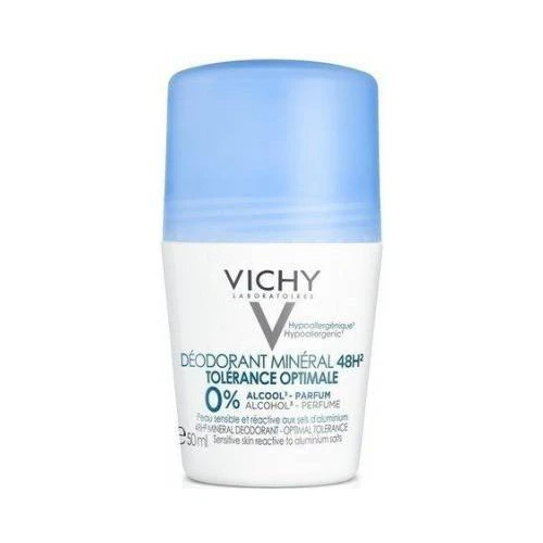 Vichy Optimal Tolerance antyperspirant mineralny 48 h, roll-on 50 ml - Hipoalergiczny, o 48- godzinnej skuteczności
