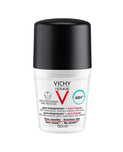 Vichy Homme 48h Antyperspirant w kulce dla mężczyzn, 50 ml - Zapewnia długotrwałe uczucie komfortu i odświeżenia, redukując nadmierne wydzielanie potu