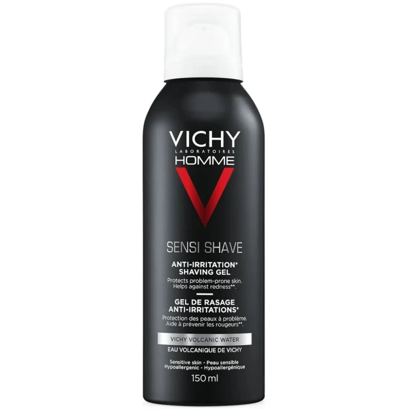 Vichy Homme Sensi Shave łagodna pianka do golenia, 200 ml - Delikatna formuła dba o wrażliwą skórę, eliminując uczucie pieczenia i zaczerwienienie