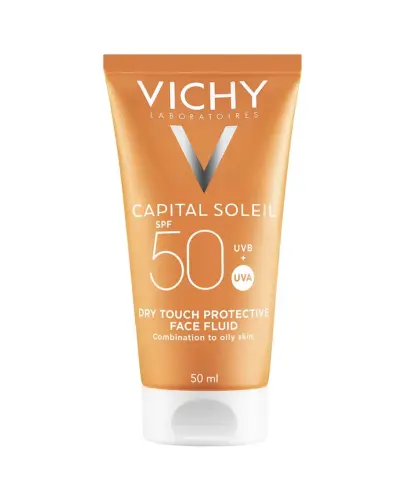 Vichy Capital Soleil Matujący krem do twarzy SPF 50, 50 ml - Do skóry mieszanej i tłustej oraz wrażliwej