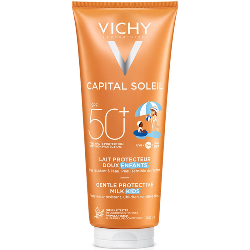 Vichy Capital Soleil Ochronne mleczko dla dzieci SPF 50+, 300 ml - Do skóry bardzo bladej  z nietolerancją słoneczną