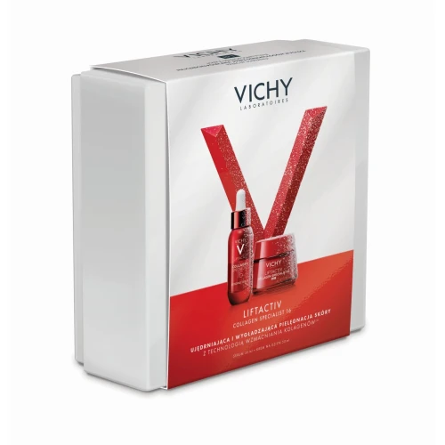Vichy Liftactiv Collagen Specialist 16 Zestaw - Krem na dzień, 50 ml + Serum na dzień i na noc, 30 ml - Kompleksowa pielęgnacja przeciwzmarszczkowa