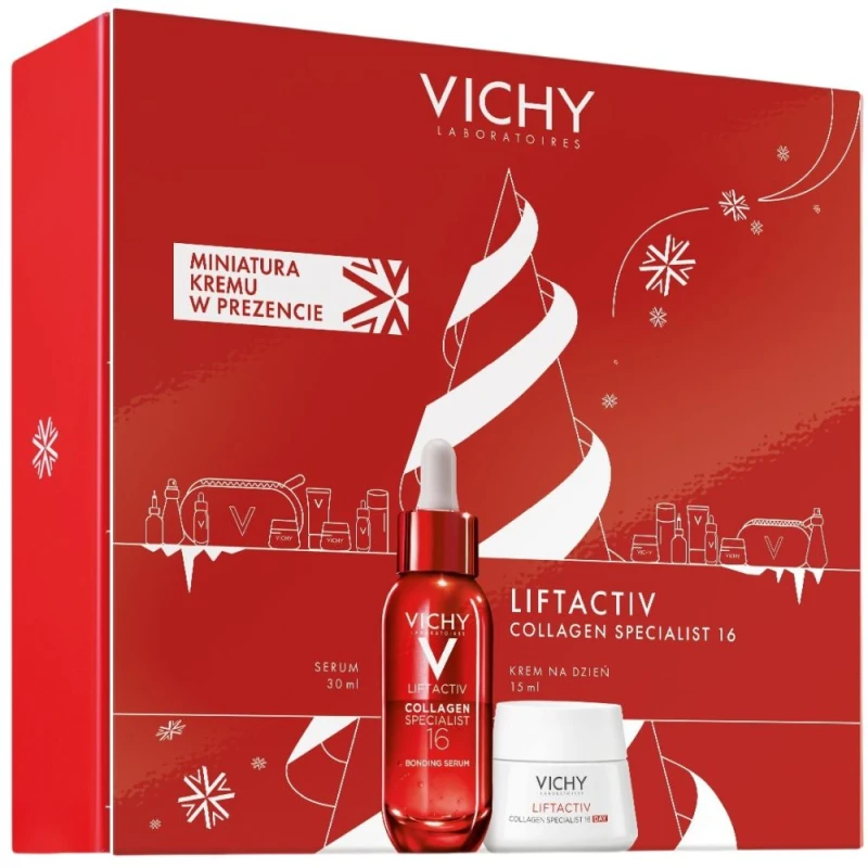Vichy Liftactiv Collagen Specialist Zestaw - Serum, 30 ml + Krem na dzień, 15 ml - Do pielęgnacji skóry z oznakami starzenia
