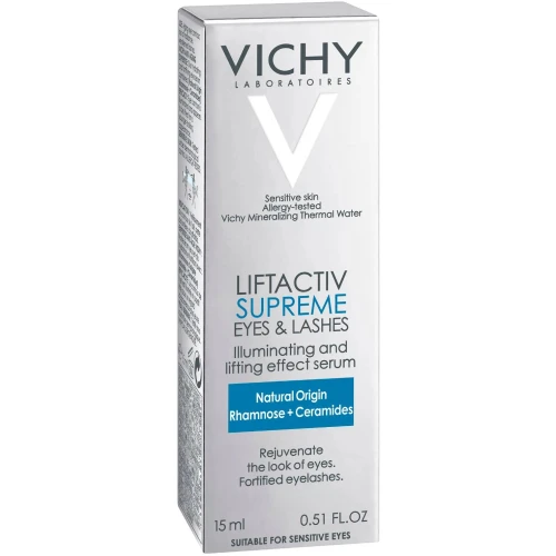 Vichy Liftactiv, serum 10, oczy i rzęsy, 15 ml - Rozświetla i przywraca młode spojrzenie