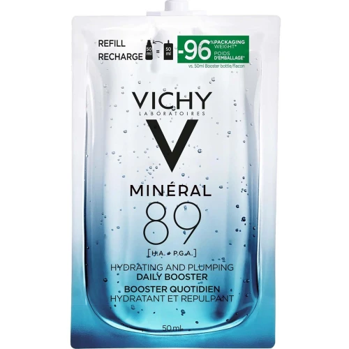 Vichy Minéral 89 Daily Booster serum do twarzy - refill, 50 ml - Z kwasem hialuronowym i wodą wulkaniczną Vichy