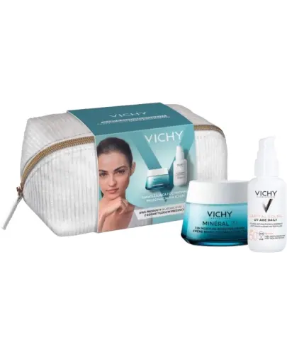Vichy Zestaw Mineral 89 krem na dzień 50 ml + Capital Soleil SPF 50 lekki fluid, 40 ml - Przeciw oznakom fotostarzenia się skóry