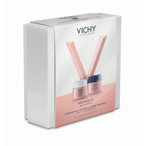 Vichy Neovadiol Rose Platinum Zestaw - Krem na dzień, 50 ml + Krem na noc, 50 ml - Wzmacniająca i rewitalizująca pielęgnacja skóry dojrzałej