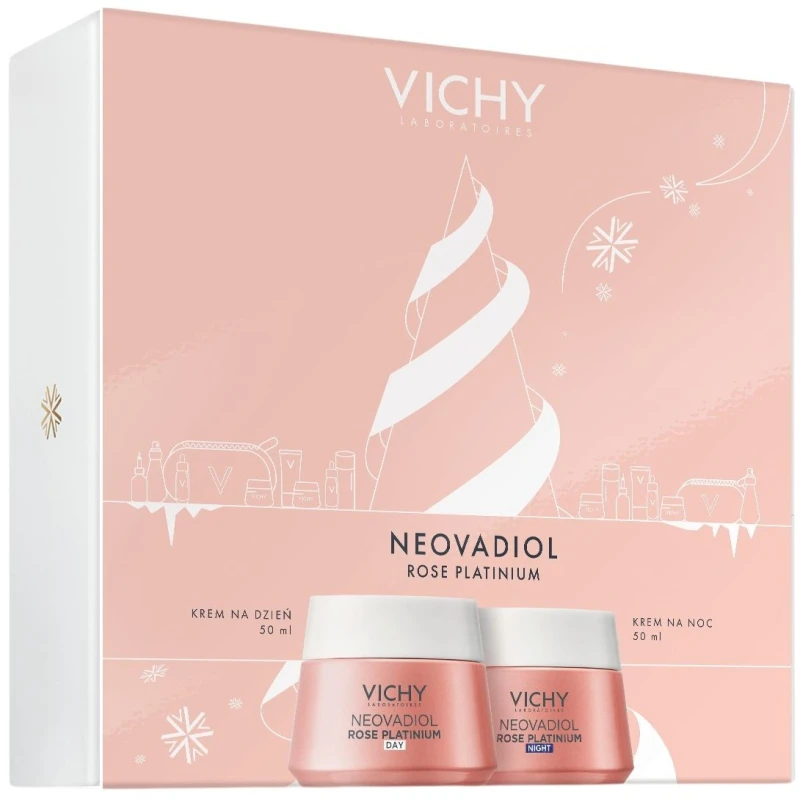 Vichy Neovadiol Rose Platinum Zestaw - Krem na dzień, 50 ml + Krem na noc, 50 ml - Rewitalizująca pielęgnacja skóry dojrzałej
