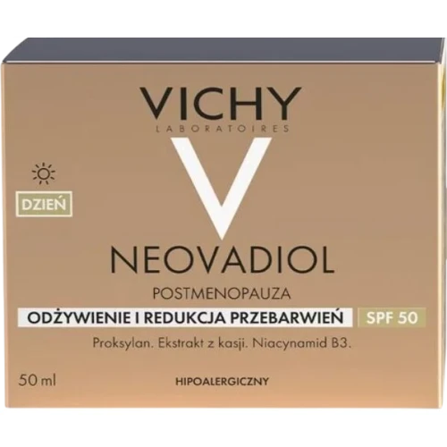 Vichy Neovadiol Postemenopauza Odżywienie i redukcja przebarwień SPF50, 50 ml - Pielęgnacja przeciwzmarszczkowa i wysoka ochrona przeciwsłoneczna