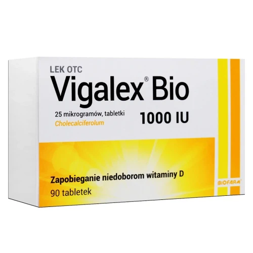 Vigalex Bio 1000 IU, 90 tabletek - Na niedobory witaminy D3 u dzieci i osób dorosłych