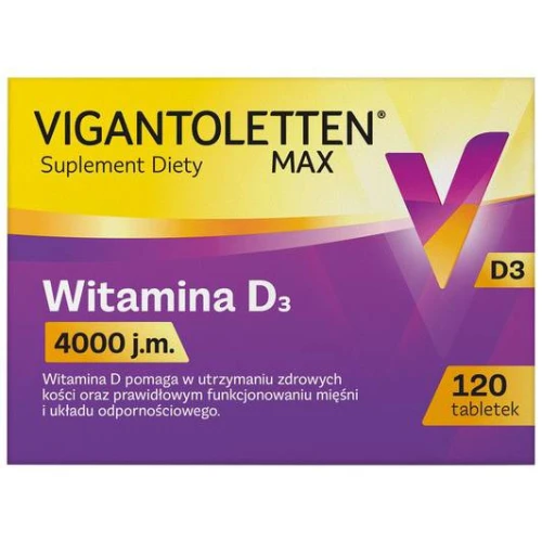 Vigantoletten Max, 4000 j.m., 120 tabletek - Z witaminą D, wspierającą odporność i zdrowie kości 