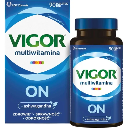 Vigor Multiwitamina On, 90 tabletek - Z ekstraktem z ashwagandhy – energiii i odporności