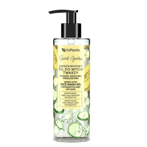 Vis Plantis Secret Garden Aminokwasowy żel do mycia twarzy, 200 ml - Delikatne oczyszczenie i ochrona mikrobiomu