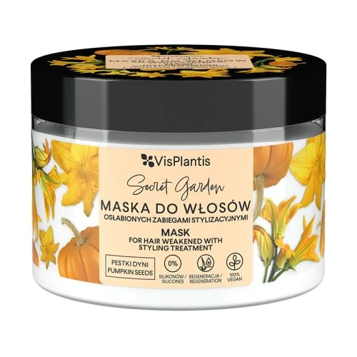 Vis Plantis Secret Garden Pestki Dyni Maska do włosów osłabionych, 300 ml - Wzmocnienie, regeneracja i ochrona struktury włosa