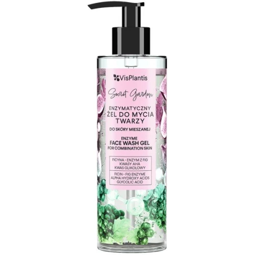 Vis Plantis Secret Garden Enzymatyczny żel do mycia twarzy, 200 ml - Zwężanie porów i regulacja sebum