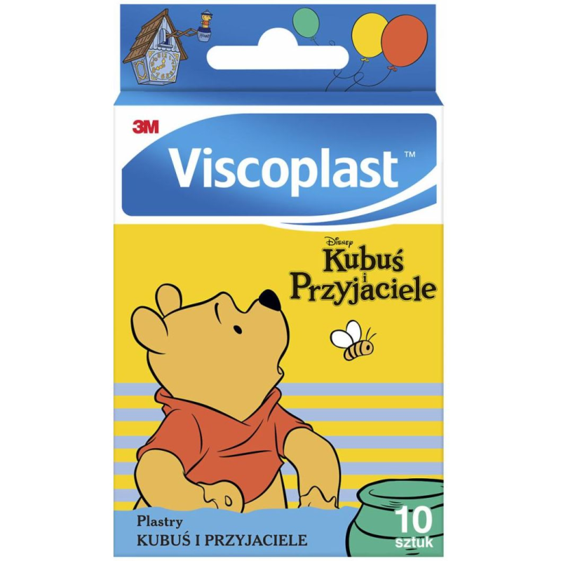Viscoplast Kubuś i przyjaciele, plastry dla dzieci, 10 sztuk - Delikatne dla skóry, wysoce przepuszczające powietrze