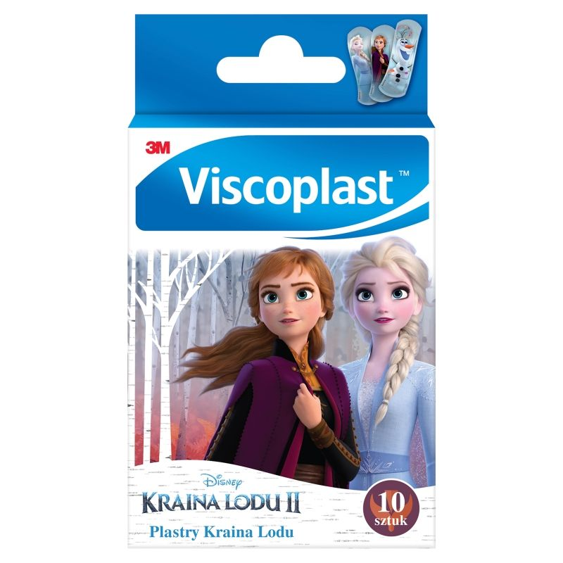 Viscoplast Kraina Lodu, plastry dla dzieci, 10 sztuk - Delikatne dla skóry, wysoce przepuszczające powietrze