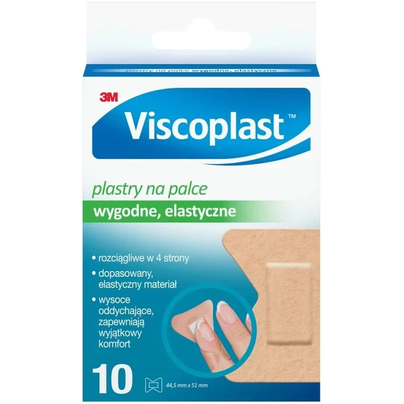 Viscoplast Plastry na palce, 44,5 mm x 51 mm, 10 sztuk - Rozciągające się w 4 kierunkach