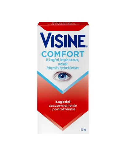 Visine Comfort krople do oczu, 15 ml - Łagodzi zaczerwienienia i podrażnienie