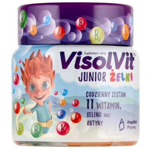 VisolVit Junior, żelki, 50 sztuk - Zestaw 11 witamin, selenu oraz rutyny, które wspomagają odporność