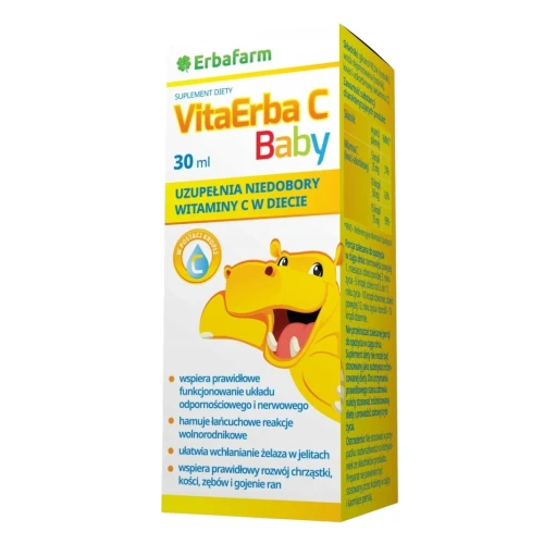 VitaErba C Baby Krople, 30 ml - Witamina C dla niemowląt i dzieci