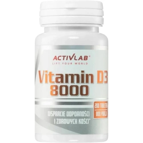 Activlab Vitamin D3 8000, 200 tabletek - Witamina D wspiera odporność i zdrowie kości