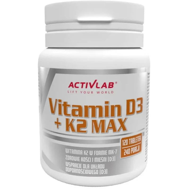 Activlab Witamina D3 + K2 MAX, 120 tabletek - Wsparcie zdrowia kości