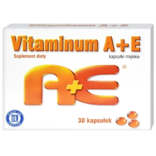 Vitaminum A+E Hasco, 30  kapsułek miękkich - Zapobiega niedoborom witaminy A u osób dorosłych