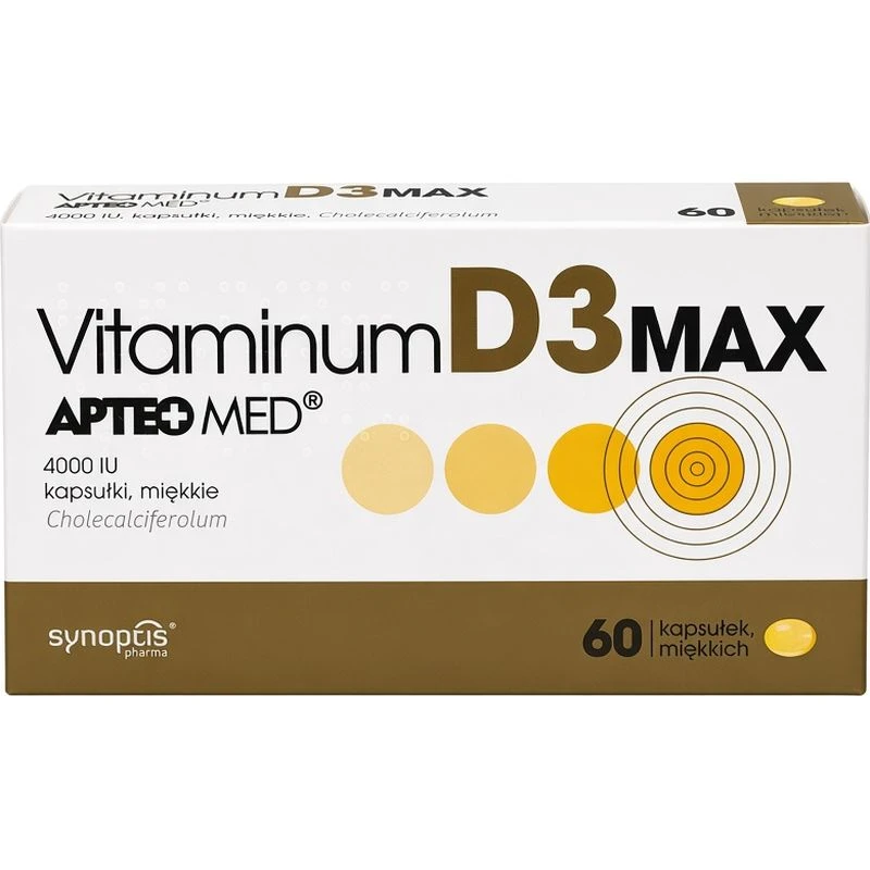 Vitaminum D3 Max Apteo Med, 60 kapsułek - Z witaminą D3 4000 IU dla dorosłych