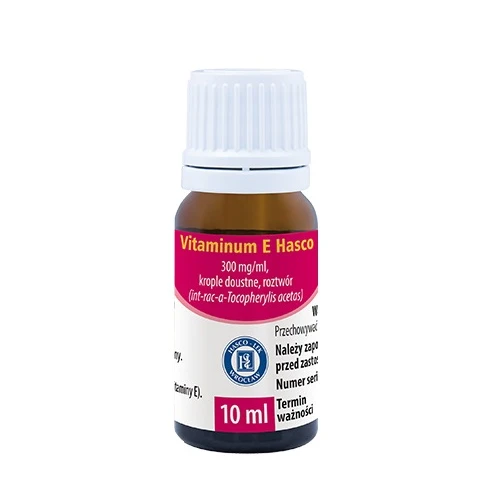 Vitaminum E Hasco 300mg/ml Krople doustne, 10 ml - Uzupełnianie niedoborów witaminy E