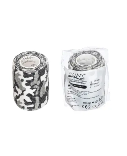 Vitammy Autoband Elastyczny bandaż kohezyjny moro 7,5 cm x 4,5 m, 1 sztuka - Do mocowania opatrunków