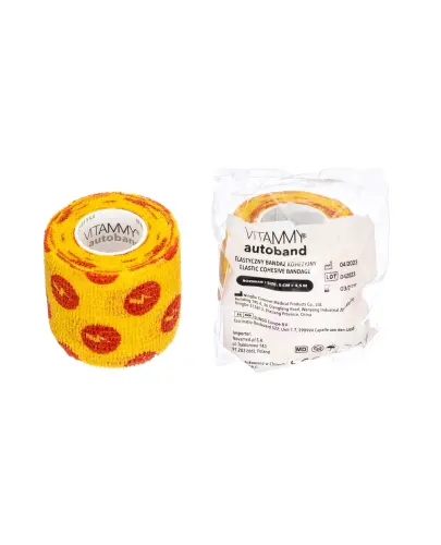 Vitammy Autoband Elastyczny bandaż kohezyjny błyskawice 5 cm x 4,5 m, 1 sztuka - Samoprzylepny i łatwy w użyciu