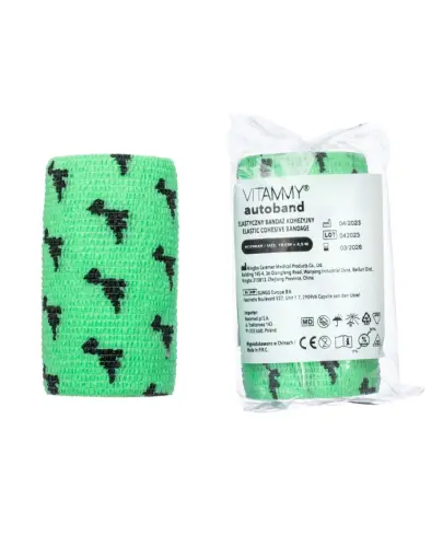 Vitammy Autoband Elastyczny bandaż kohezyjny dinozaury 10 cm x 4,5 m, 1 sztuka - Zapewnia skórze odpowiednią wentylację