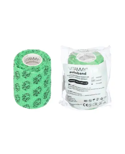 Vitammy Autoband Elastyczny bandaż kohezyjny pieski 7,5 cm x 4,5 m, 1 sztuka - Samoprzylepny, nie wymaga kleju ani zapinek