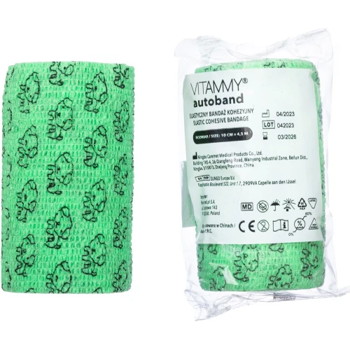 Vitammy Autoband Elastyczny bandaż kohezyjny pieski, 10 cm x 4,5 m, 1 sztuka